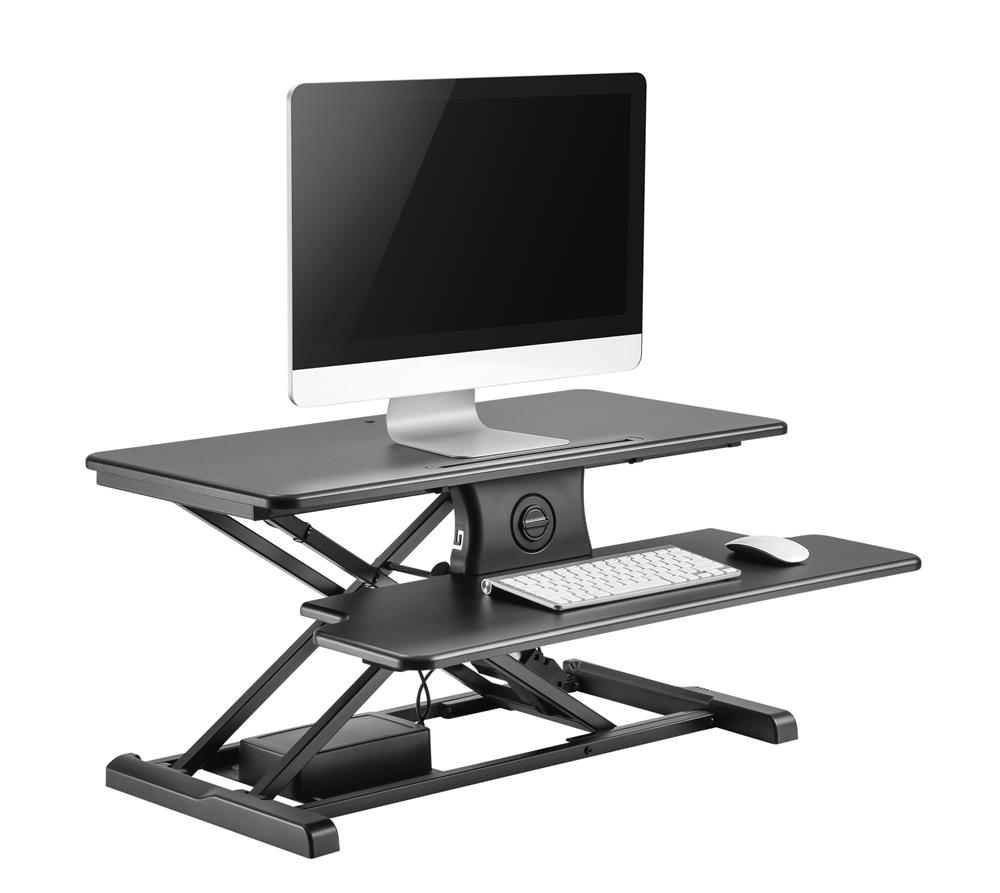 . BRATECK Electric Scissor Lift Desktop SitStand Workstation.